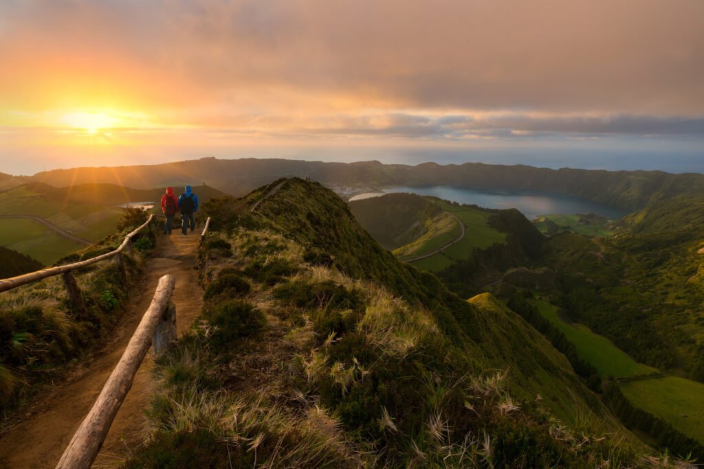 Boca do Inferno viewpoint overlooking Sete Cidades lakes in the Azores