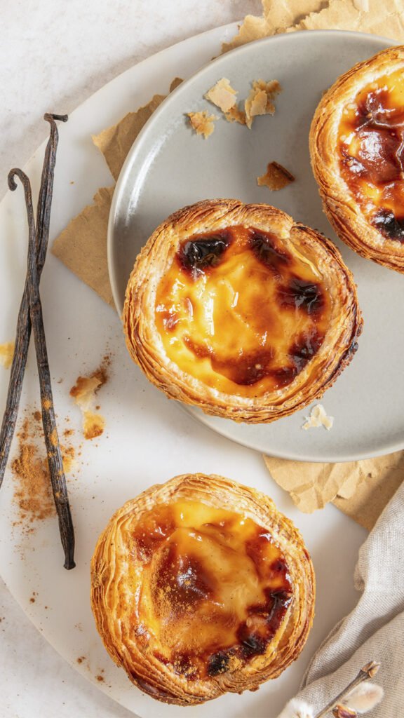 Pastéis de nata (Portuguese custard tarts) in Lisbon, Portugal