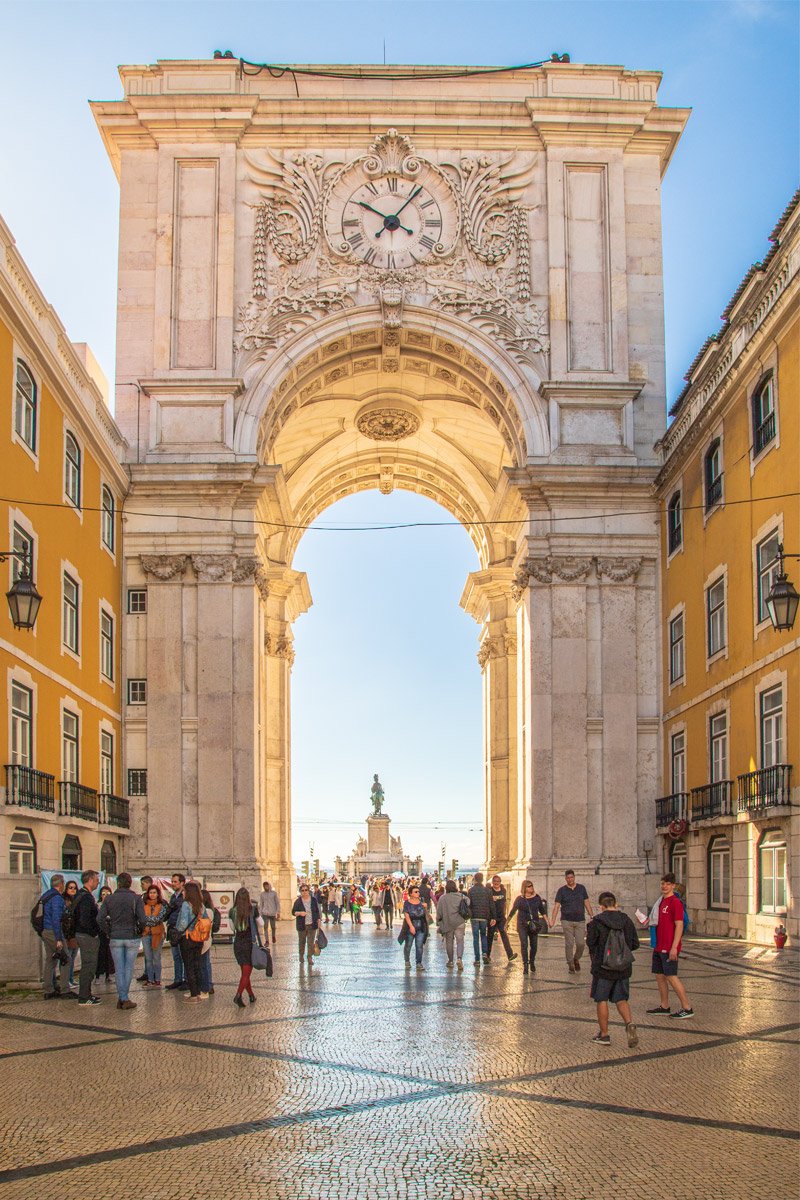 Arco da Rua Augusta at Praça do Comércio in Lisbon, Portugal